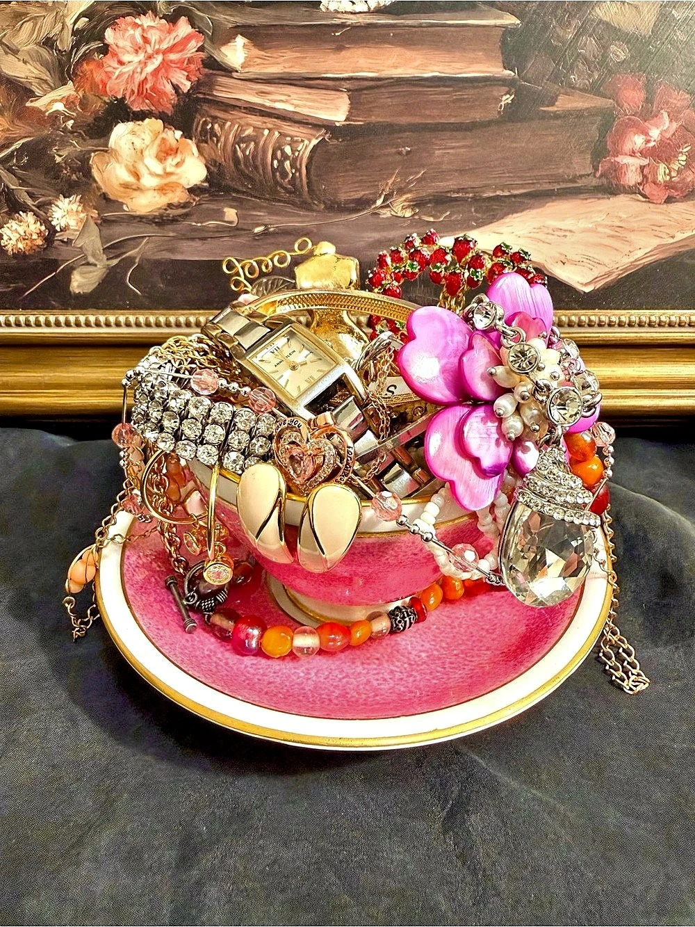 Vintage Pink Days Mystery Jewelry Teacup 🩷